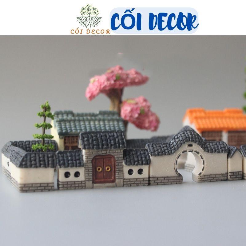 Tiểu cảnh mini ️ Mô hình tường nhà, cửa nhà theo phong cách nhà cổ trang trí tiểu cảnh sân vườn, sen đá, terrarium