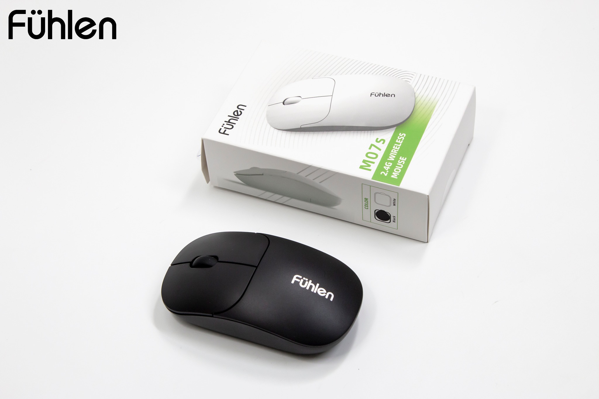 Chuột không dây Fuhlen M07s Wireless, Công thái học, Tặng kèm pin- Hàng chính hãng