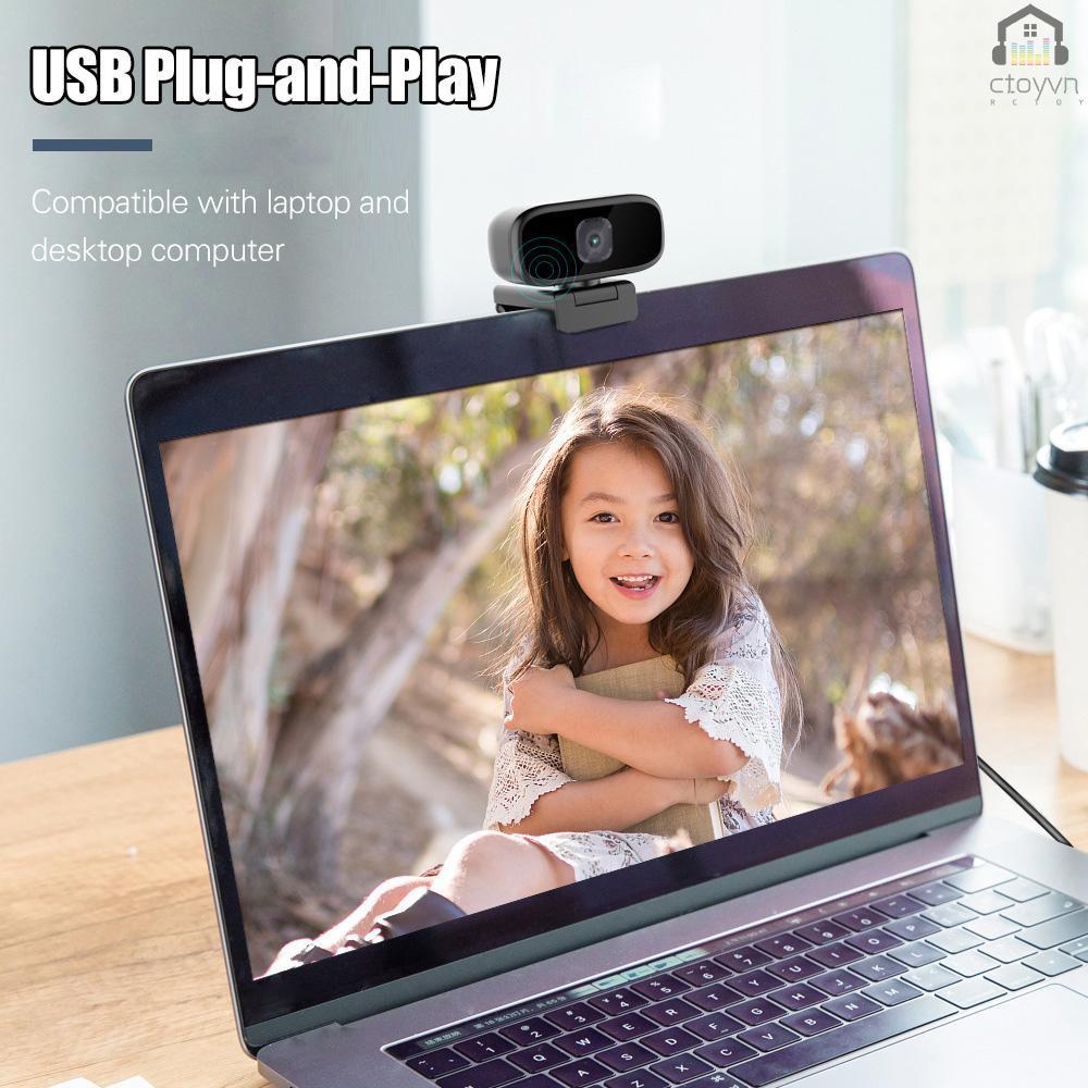 Webcam HD 720P cổng USB kèm micro và giắc cắm 3.5mm hỗ trợ phát sóng trực tuyến