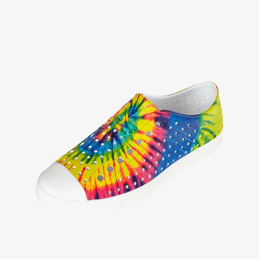 Giày Lười Unisex NATIVE Jefferson Print - Shell White/ Shell White/ Neon Multi Tie Dye - 44