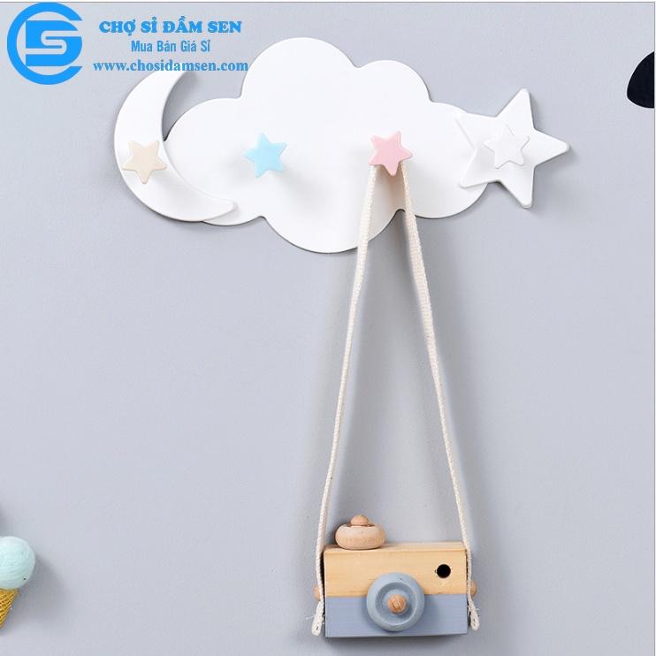 Móc treo dán tường hình đám mây siêu cute, móc treo tủ quần áo, nhà bếp, có 4 móc chịu lực G203-MCKhoa-May