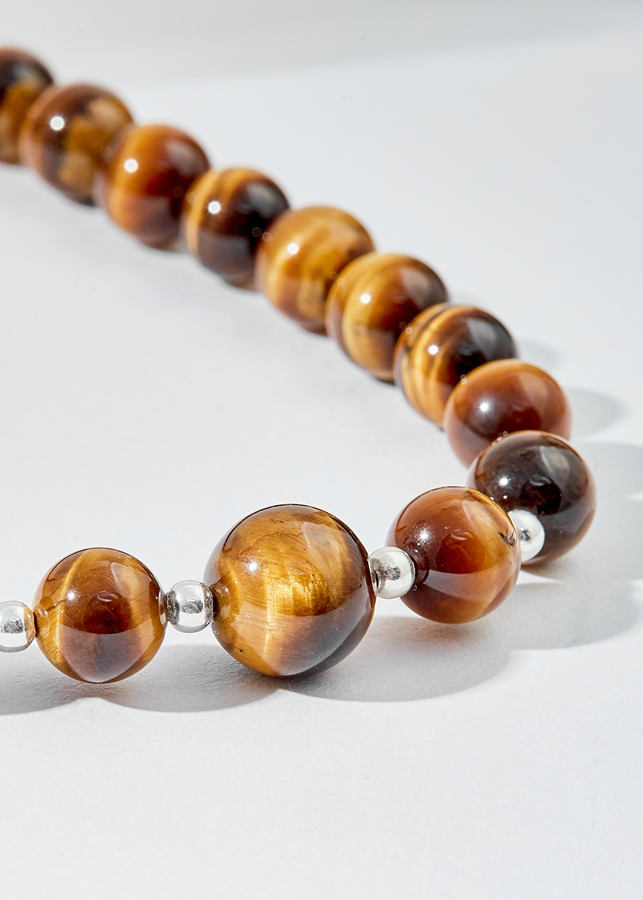 Dây chuyền đá mắt hổ vàng nâu Ngọc Quý Gemstones