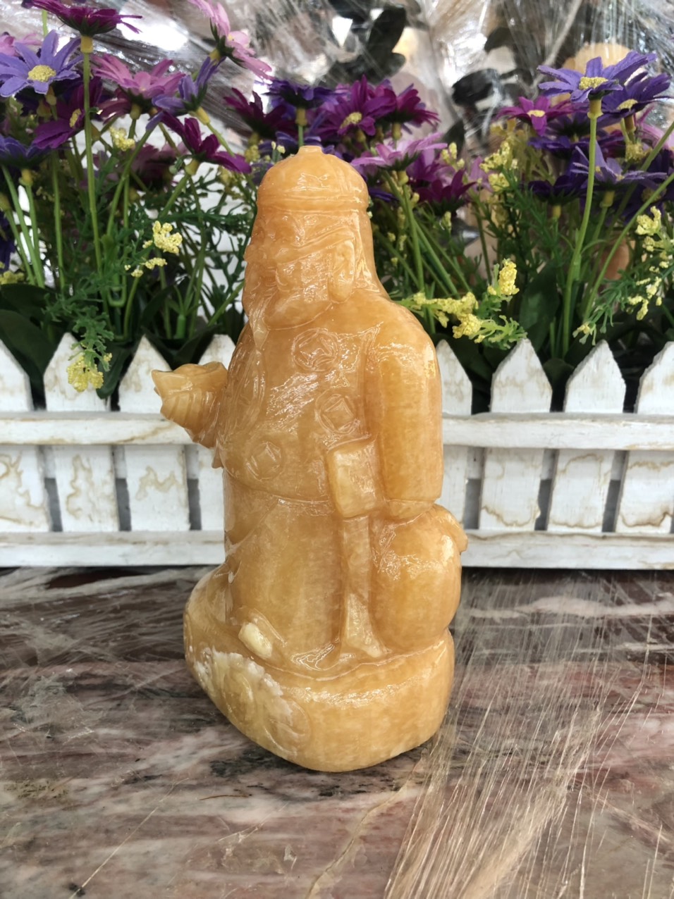 Tượng ông Quản Gia đá ngọc hoàng long - Cao 15 cm