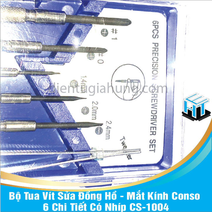 Bộ Tua Vít Sửa Đồng Hồ - Mắt Kính 6 Chi Tiết Có Nhíp CS-1004