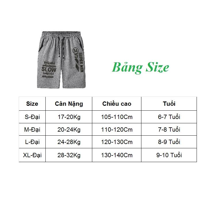 Quần Đùi Bé Trai BabyJoy Quần Đùi Cho Bé Trai Size Đại Chất Cotton Dây Rút Size Từ 17 Kg Đến 32 Kg