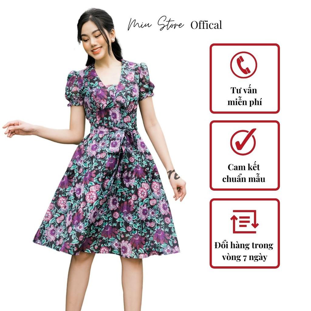 Đầm nữ thiết kế cao cấp chữ A tuypsi dáng ngắn dự tiệc thời trang công sở MIUSTORE D00144