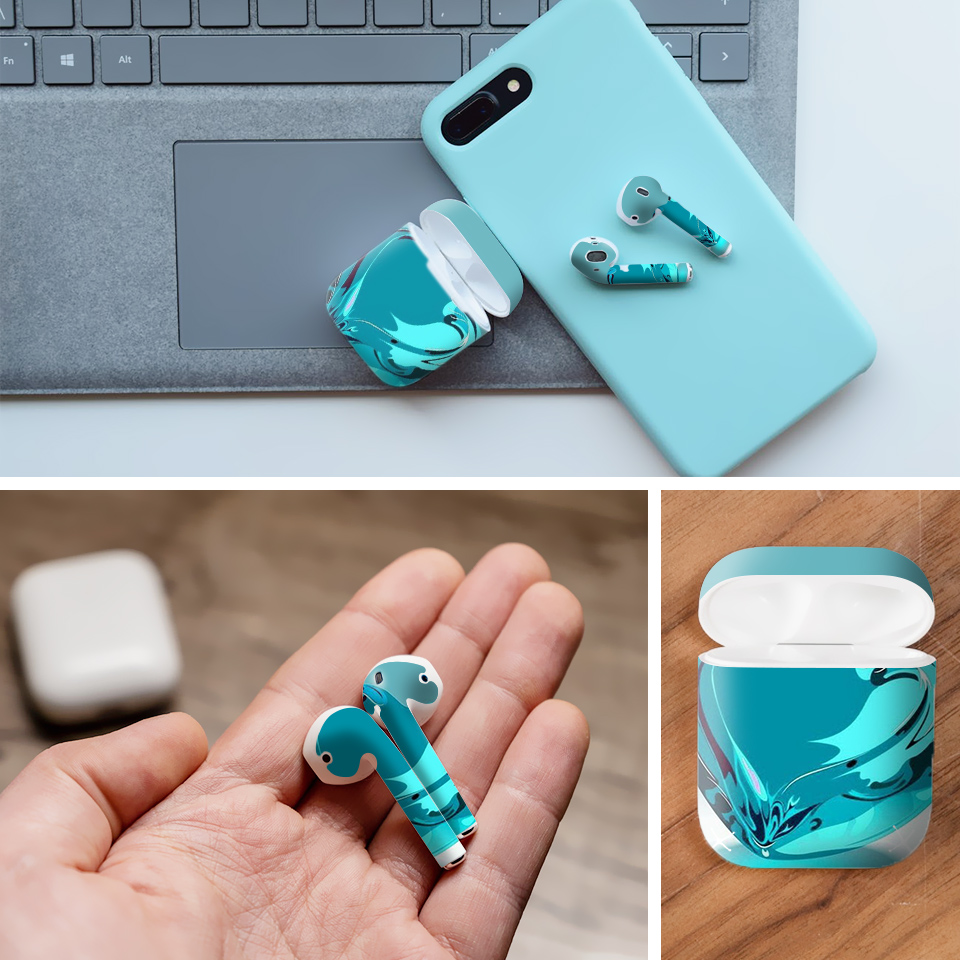 Miếng dán skin chống bẩn cho tai nghe AirPods in hình Họa tiết - HTx059 (bản không dây 1 và 2)