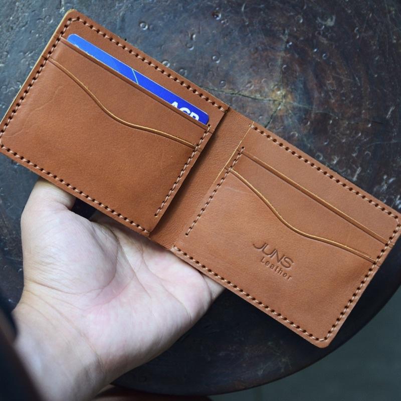 Ví ngang nam da bò ví da thuộc thảo mộc may thủ công của Junsleather