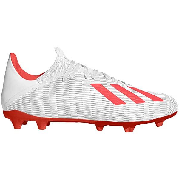 adidas Mens X 19.3 Firm Ground Soccer Shoe, Silver Metallichi-res redWhite, 7 M US - 9.5, 9.5