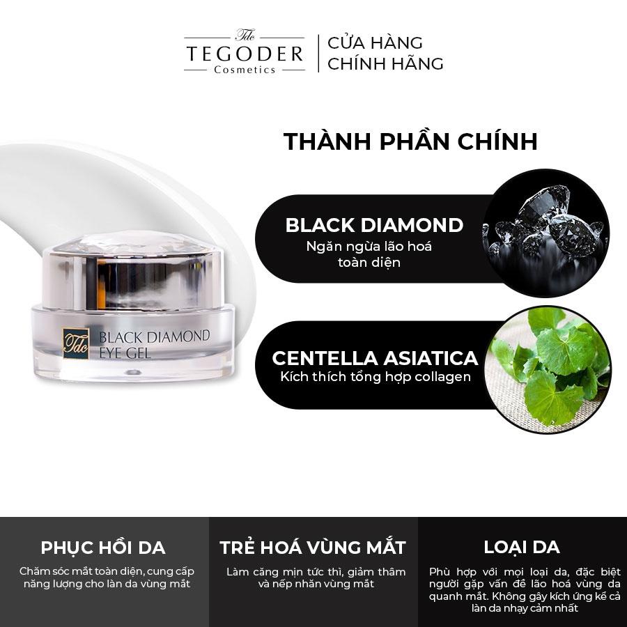 Kem dưỡng mắt siêu dưỡng chất phục hồi làm trẻ vùng da mắt từ kim cương đen Tegoder Black Diamond eye gel 15 ml mã 0740