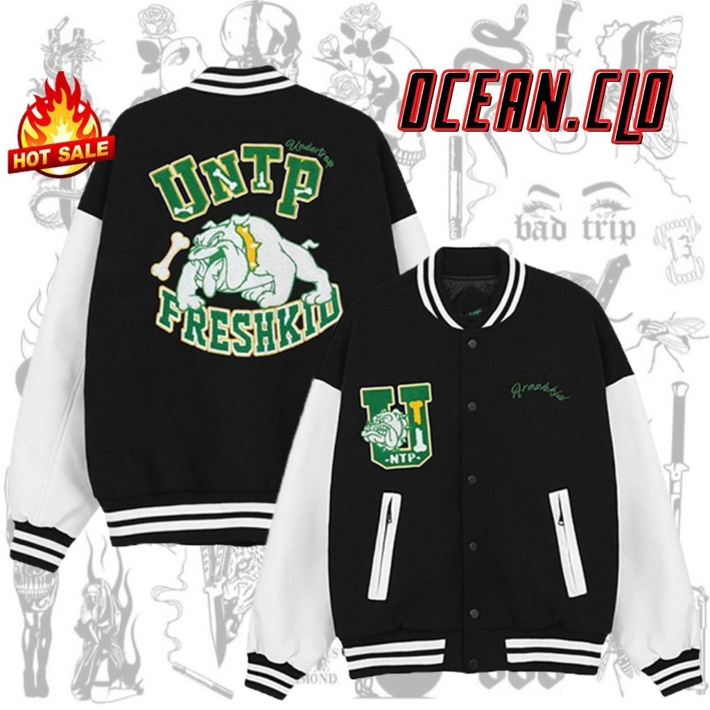 Áo Varsity Jacket Undertap DOG - Áo khoác Cardigan Bomber Unisex phối bo siêu hot - OCEAN.CLO