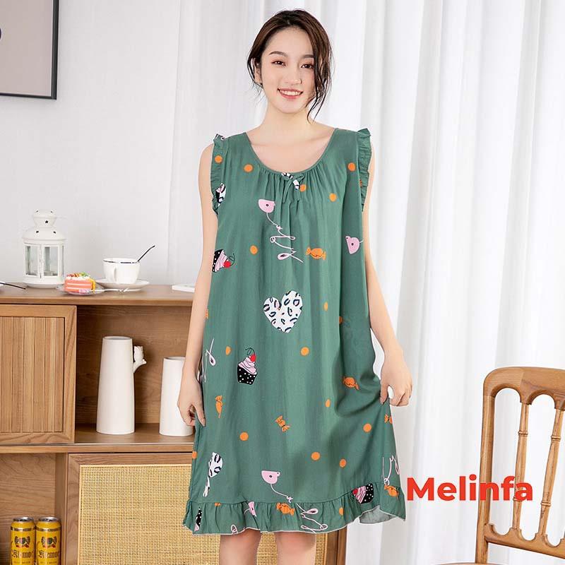 Váy ngủ, đầm ngủ, đầm mặc nhà nữ tính chất vải lanh lụa cotton tự nhiên thoáng mát nhiều màu mã VAV0226