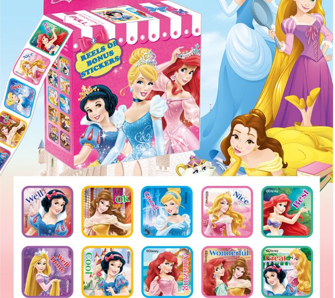 Đồ chơi dính dán - Combo 2 SET CUỘN 200 miếng STICKER CÁC NHÂN VẬT HOẠT HÌNH CHO BÉ