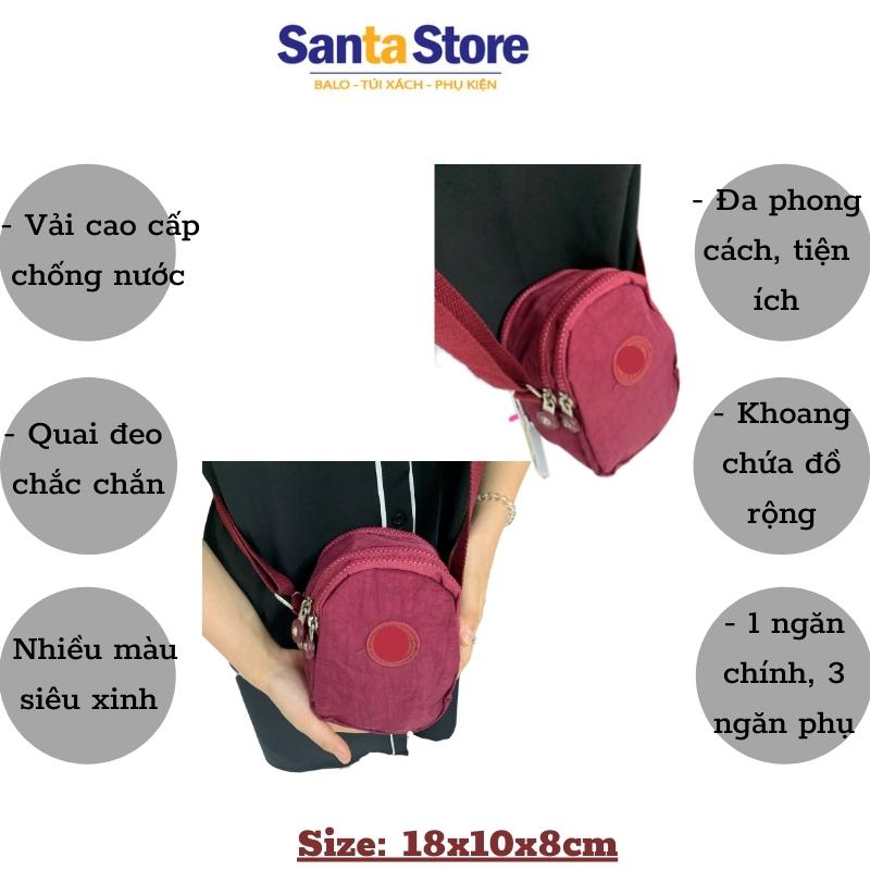 Túi đựng điện thoại đeo chéo vai KL1807 vải dù thời trang nữ cao cấp, nhiều ngăn đựng ví tiền dạo phố, shopping