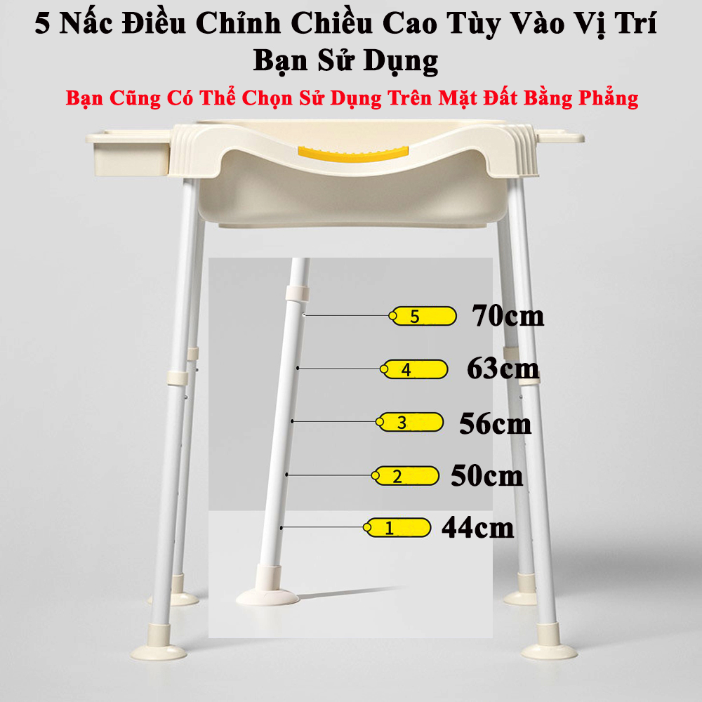 Chậu Gội Đầu Tại Giường Kèm Chân KUNBE Tặng Lược Massage Và Cốc Gội Đầu