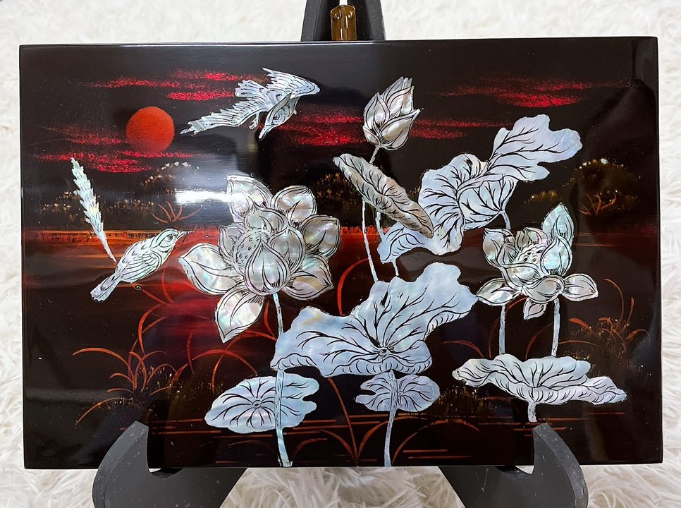 Tranh sơn mài cẩn ốc xà cừ cao cấp, ốc chìm, hàng xuất khẩu size 20x30 cm treo tường, trang trí nhà cửa