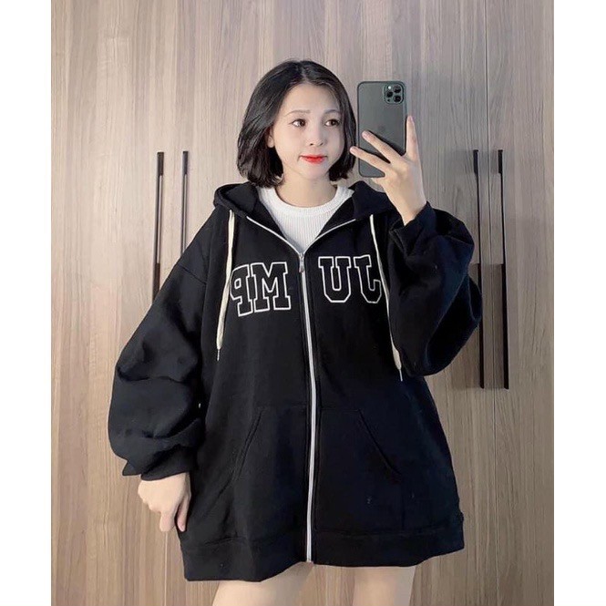 Áo Khoác Hoodie Nỉ Chữ JUMP Có Nón Mũ 2 Lớp - Kiểu Khóa Kéo Zip Nam Nữ Cặp Đôi - Chống Nắng - Thu Đông