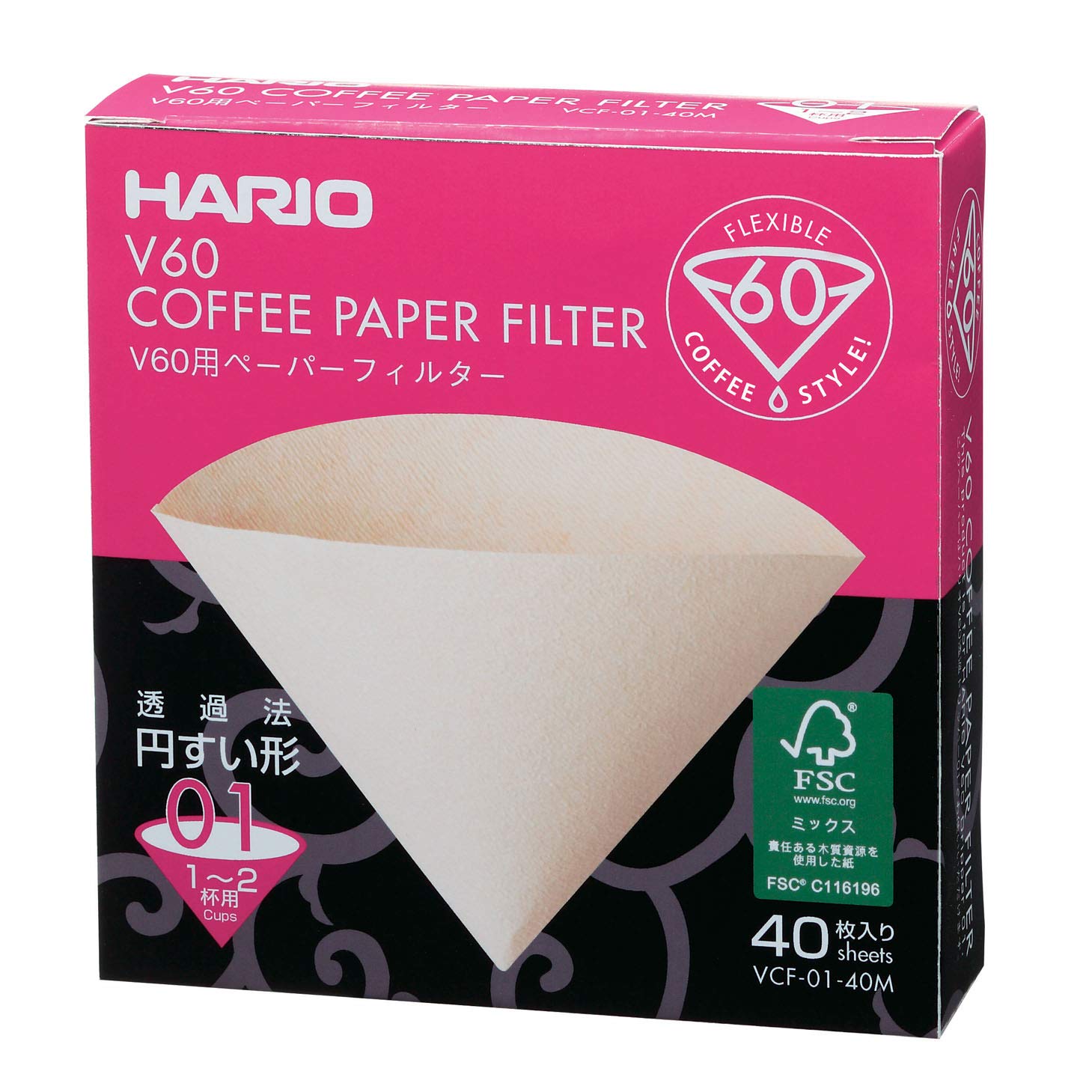 Túi Giấy Lọc Cà Phê Hario V60 Coffee Paper Filter - 1 cup - Mã VCF-01-40M