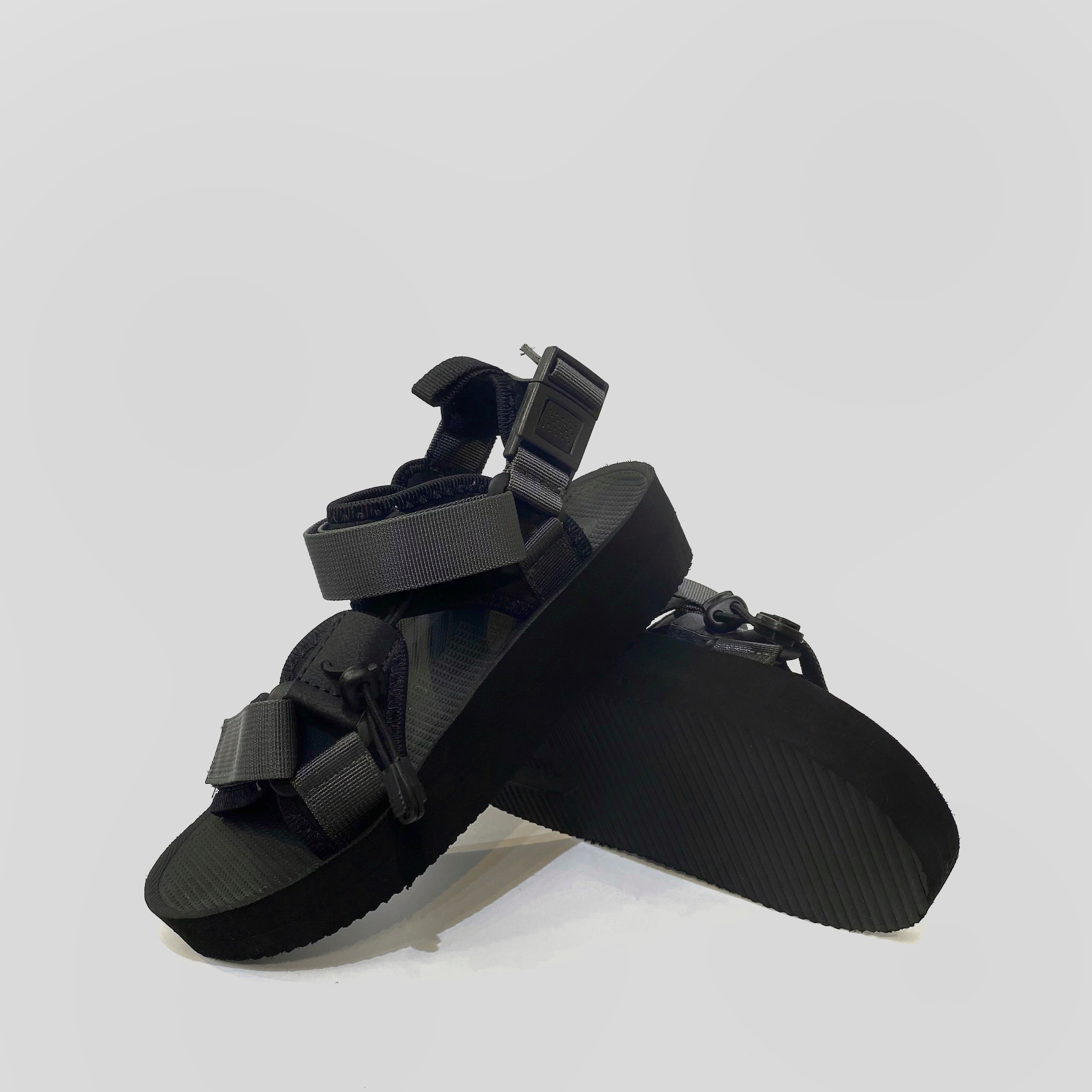 Giày Sandal Nữ The Bily 01W Quai Chéo Dây Rút - Màu Xám BL01WX