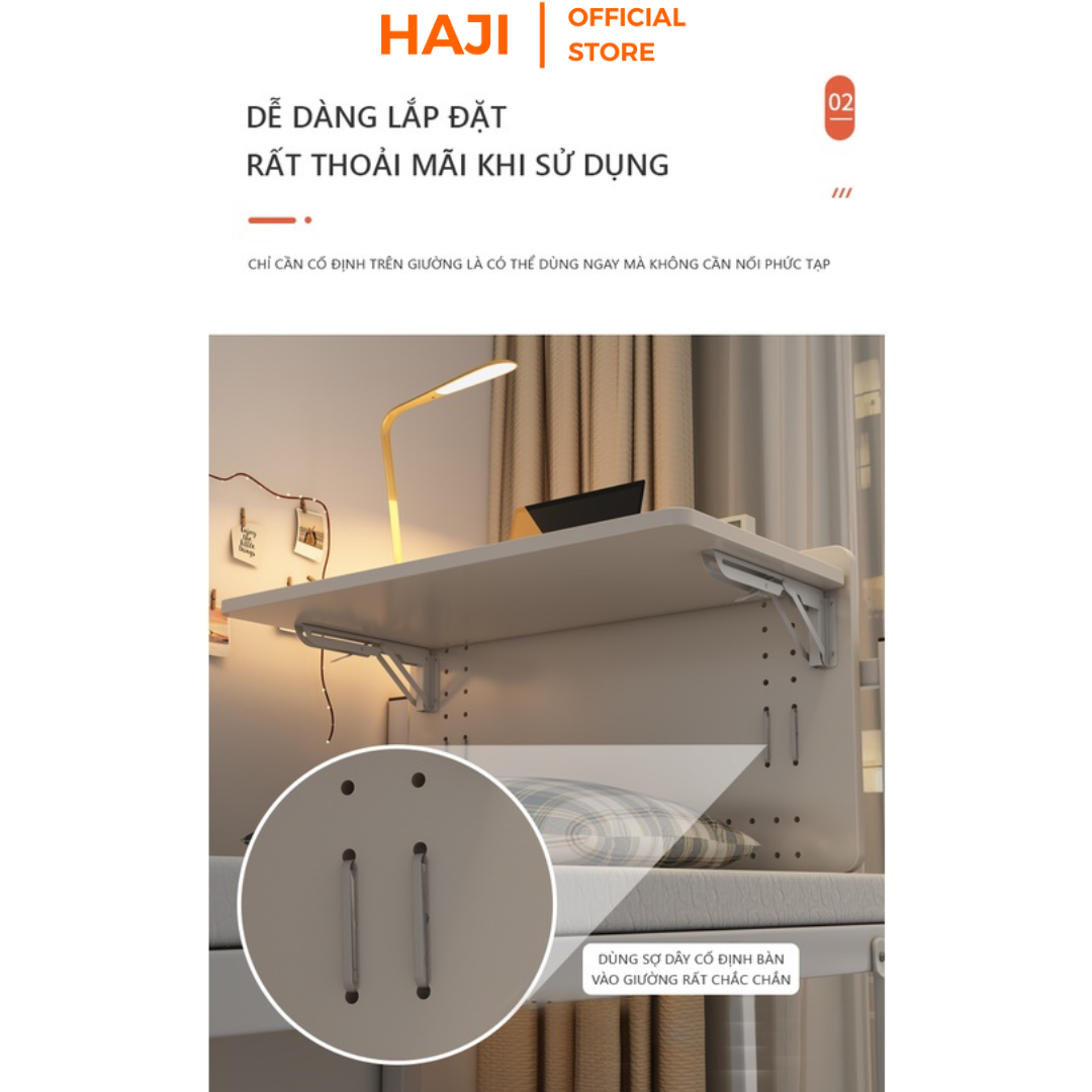 Bàn làm việc, bàn ăn gấp gọn có thể điều chỉnh chiều cao lắp thành giường tiết kiệm diện tích HAJI A267