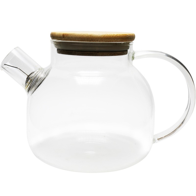 Bình pha trà, hoa trà, thảo mộc bằng thủy tinh nắp gỗ sang trọng 1000ml