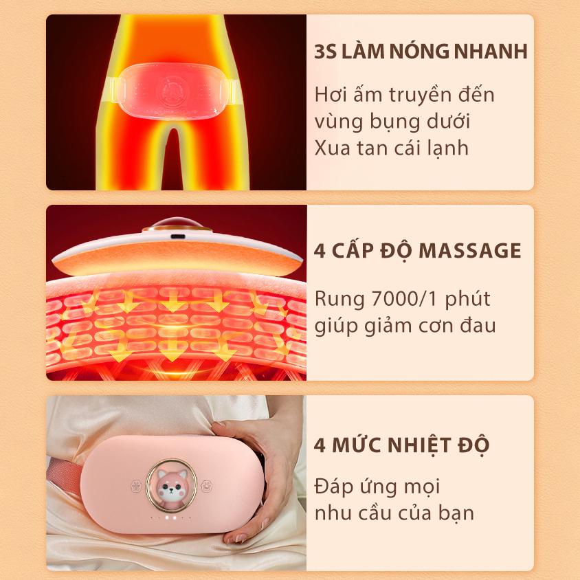 Má́y massage làm ấm bụng giảm đau,nhỏ gọn-  D1413