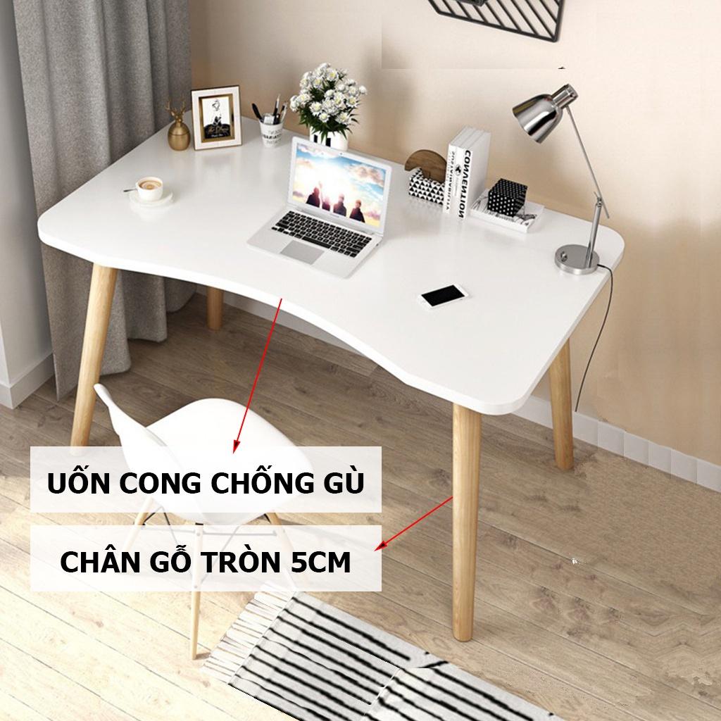Bàn Làm Việc Chân Gỗ Mặt Cong Chống Gù, Kiểu Dáng Hiện Đại Dùng Làm Việc Hoặc Học Tập