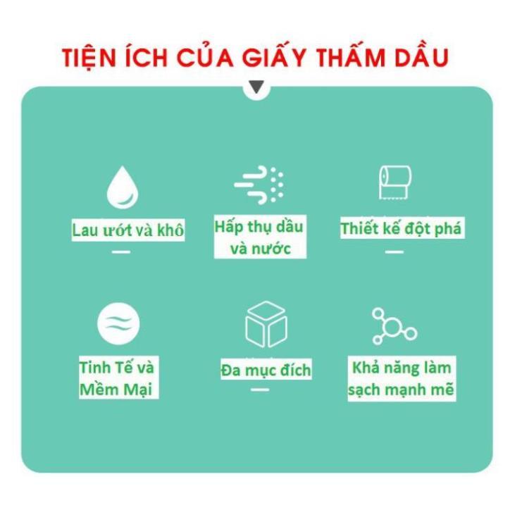 Cuộn giấy lau dầu mỡ - đa năng , 1 cuộn 50Tờ - Kích Thước 23 x 23 có thể giặt lại được - Cẩm Nhi store