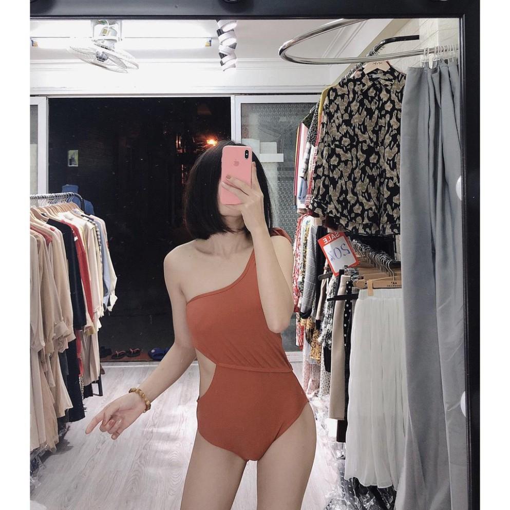 Bikini một mảnh liền lệch vai khoét eo đẹp mặc đi biển đi bơi