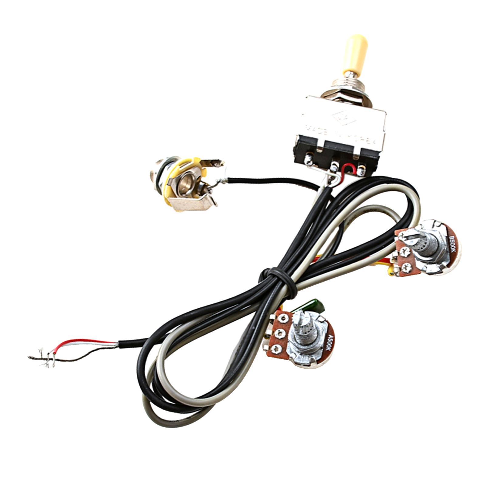 Electric Guitar Wiring Harness Sturdy Lightweight 3 Way Toggle Switch Stable Durable for Guitar Bass Supplies