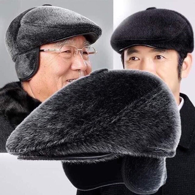Mũ nồi  giữ ấm nam nữ , trung niên , người già có che  tai dày giữ ấm mùa đông , chất vải nỉ 2 lớp cao cấp , thời trang phong cách lịch lãm sang trọng