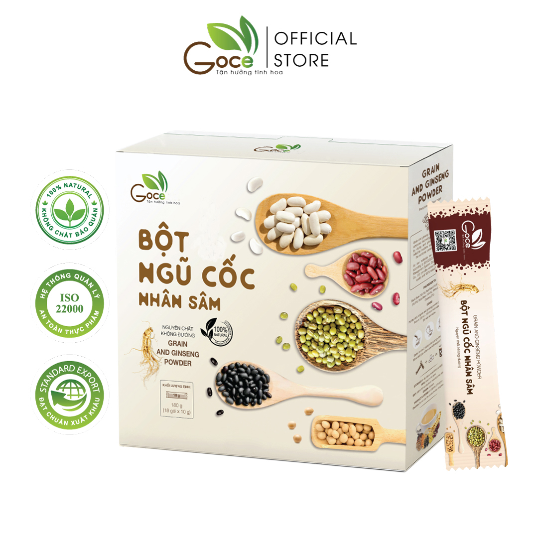 Bột ngũ cốc nhân sâm Goce - 180g (18 gói x 10g)