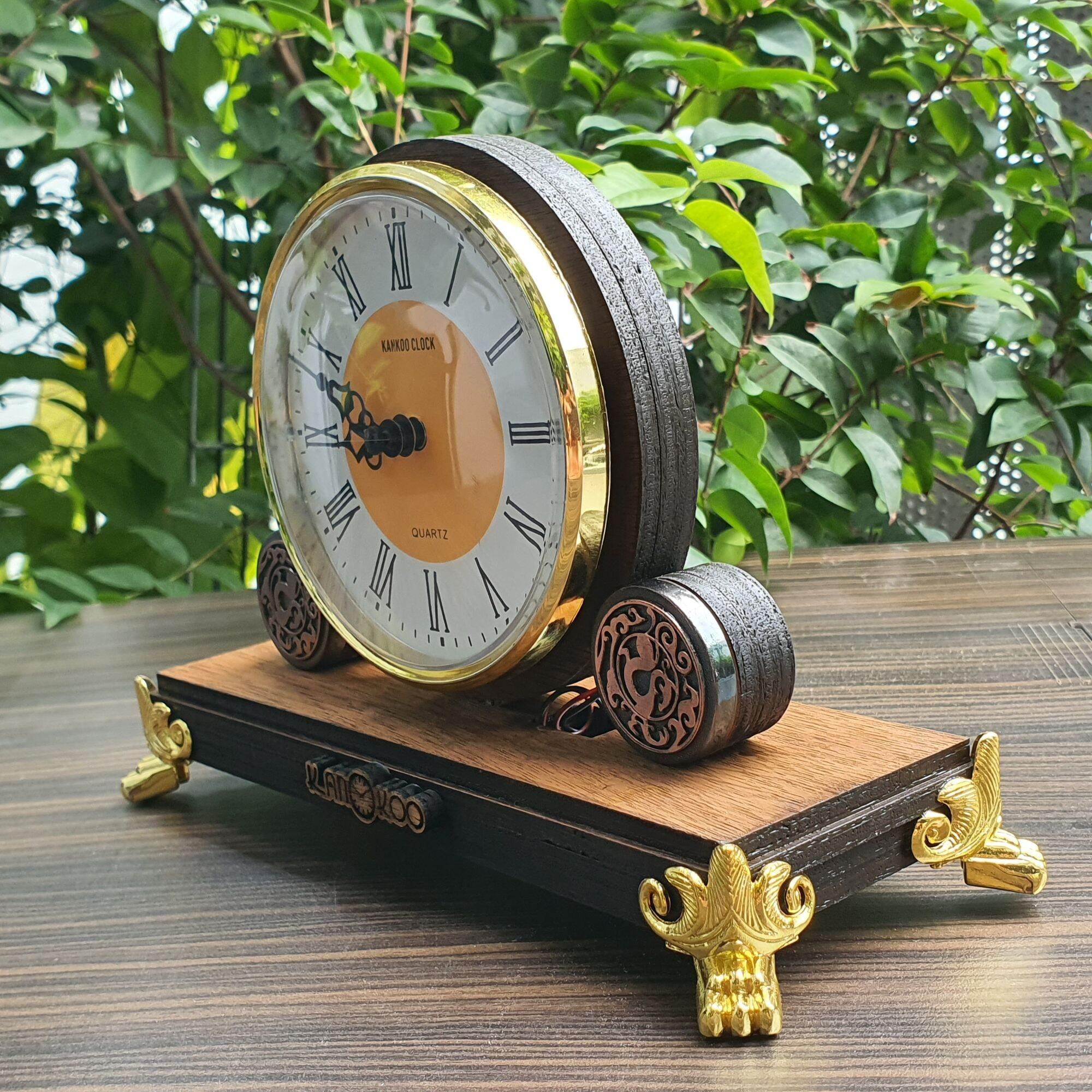 Đồng hồ để bàn gỗ Kankoo phong cách cổ điển, hoài cổ có phát nhạc chuông điểm giờ BẢO HÀNH 24 tháng