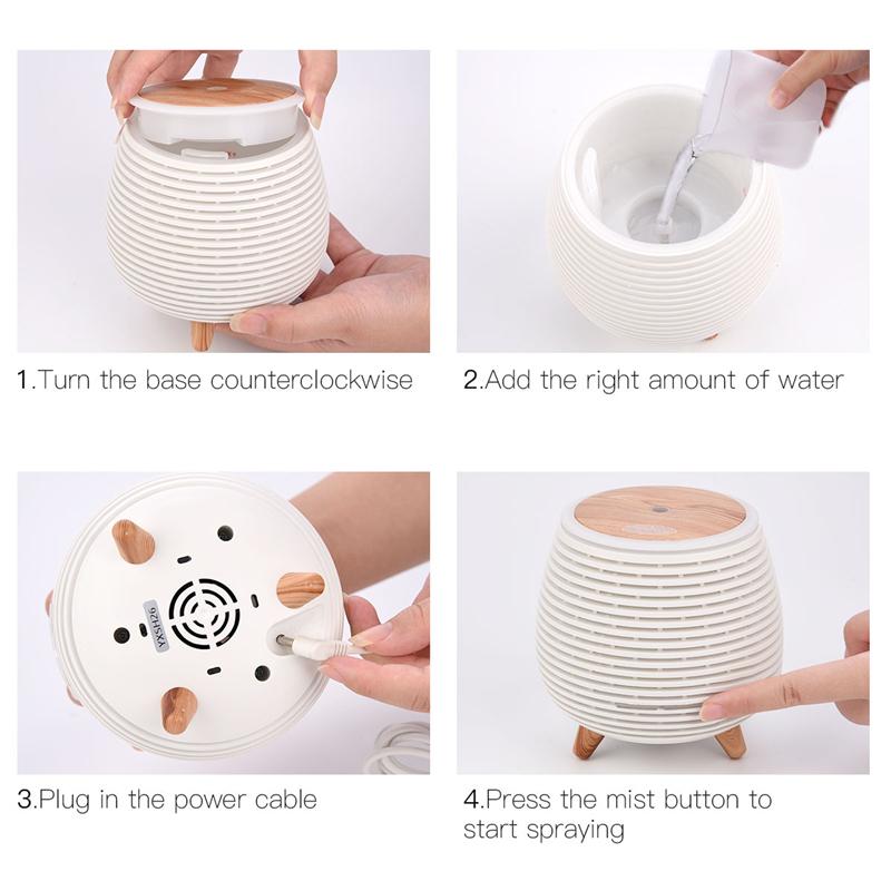 Siêu Âm Thanh Máy Tạo Độ Ẩm Không Khí USB Khuếch Tán Hương Thơm Phòng Ngủ Không Khí Ẩm Mini Máy Khuếch Tán Tinh Dầu Với Đèn Chiếu Sáng Ban Đêm