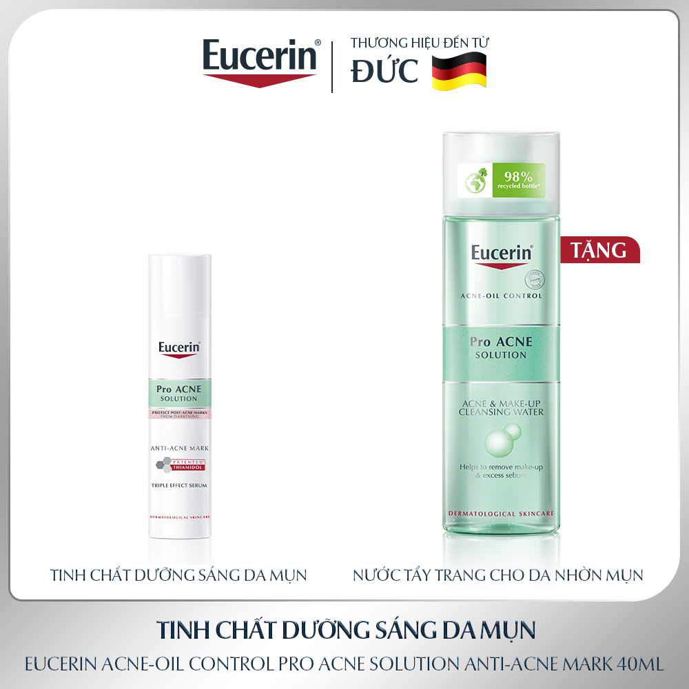 Tinh chất giảm thâm mụn & dưỡng sáng Eucerin Pro Acne Triple Effect Serum 40ml
