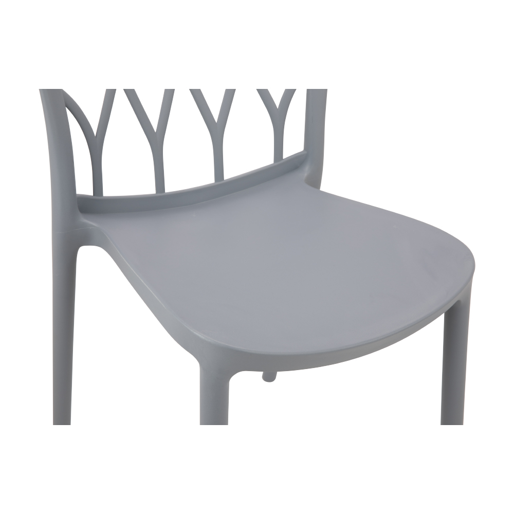 Ghế Nhựa LAHN Màu Xám Có Thể Xếp Chồng Kích Thước 40x38x84 cm | Index Living Mall | Nội Thất Nhập Khẩu Thái Lan