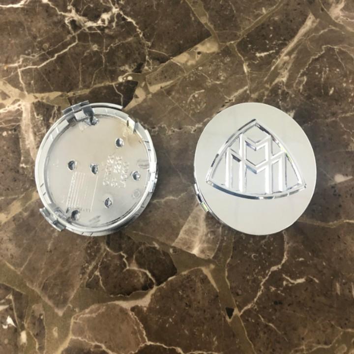 Logo chụp mâm, ốp lazang bánh xe ô tô Mayback đường kính 75mm, chất liệu nhựa ABS cao cấp bền màu