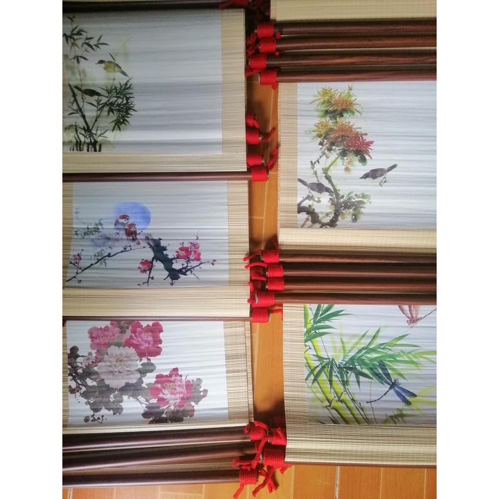 Bộ 3 mành tre viết thư pháp.Giấy viết thư pháp. Biểu lụa viết thư pháp. Câu Đối. Tranh trang trí tết
