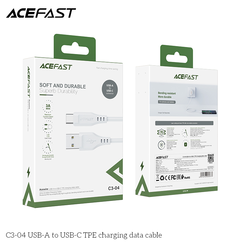 Cáp Acefast USB-A to Type C (1.2m) - C3-04 Hàng chính hãng Acefast