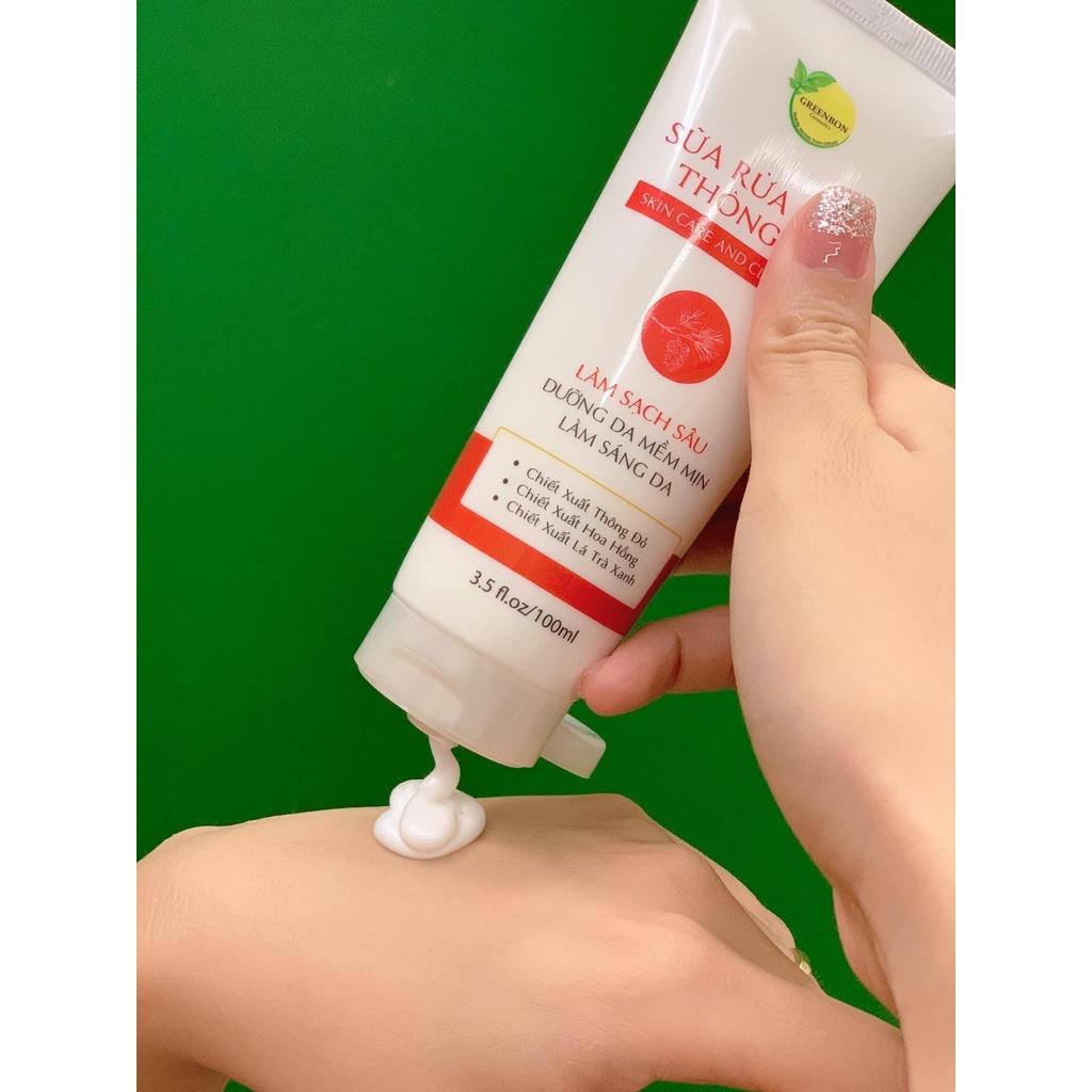 Sữa rữa mặt thông đỏ cao cấp 100gr GreenBon Cosmetics
