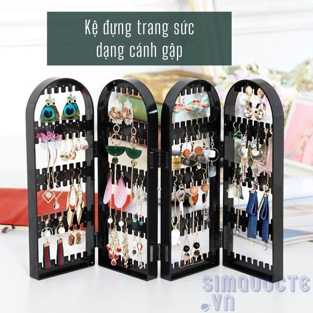 Kệ đựng trang sức hoa tai bằng acrylic dạng gập tiện lợi HNTS15