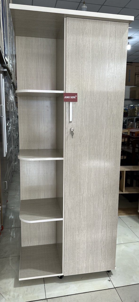 Tủ áo nhựa kèm kệ Juno Sofa màu sồi ngang 75 x cao 1m85 x sâu 45 cm