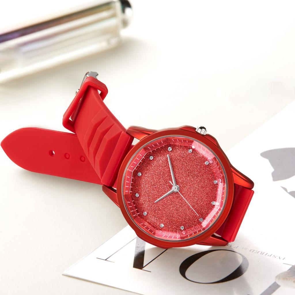 Elegant Sports Quartz Watch Fashion Casual Business Wristwatch Ladies Girls Dress Wristwatch with Rubber Band