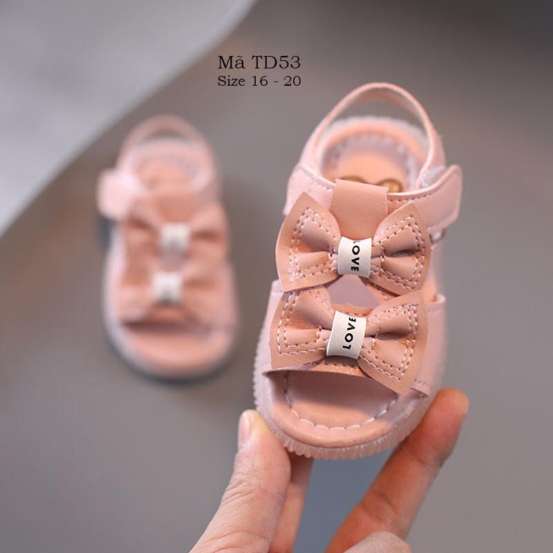 Dép sandal tập đi bé gái 0 - 18 tháng phong cách Hàn Quốc TD53