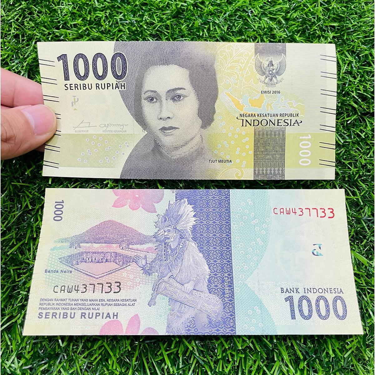 1000 Rupiah tiền giấy Indonesia hình cô gái, chất lượng mới 100% UNC, tặng bao lì xì