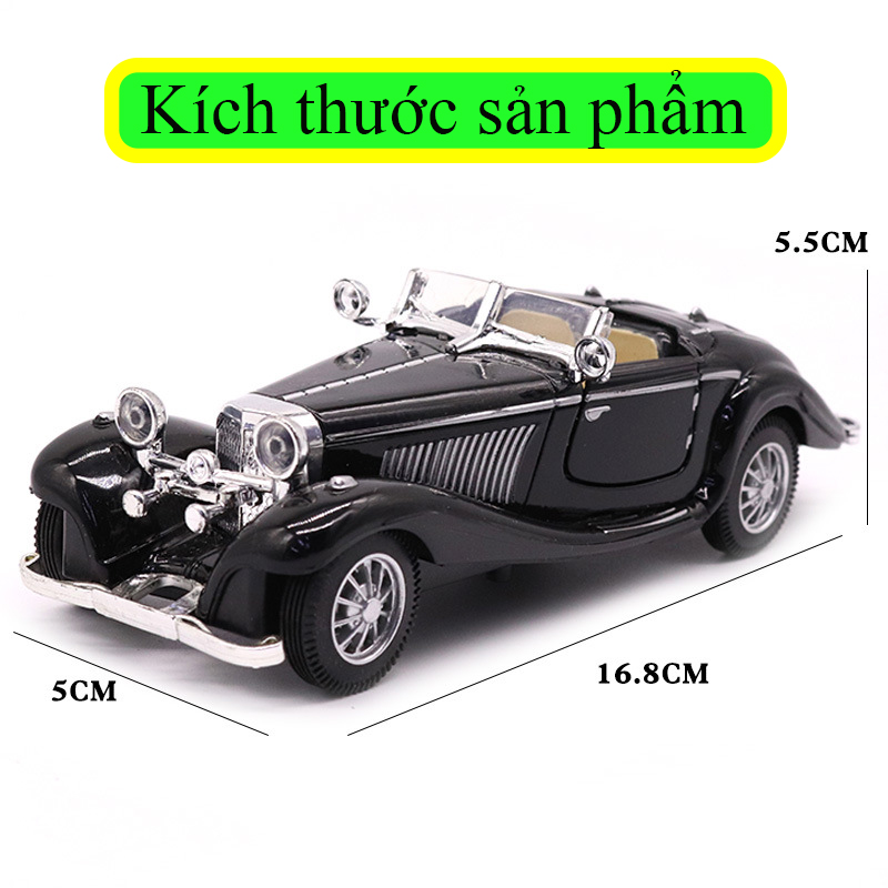 Mô hình xe ô tô mui trần MERCEDES - BEN 500K CLASSIC phong cách cổ điển chất liệu hợp kim, chạy cót