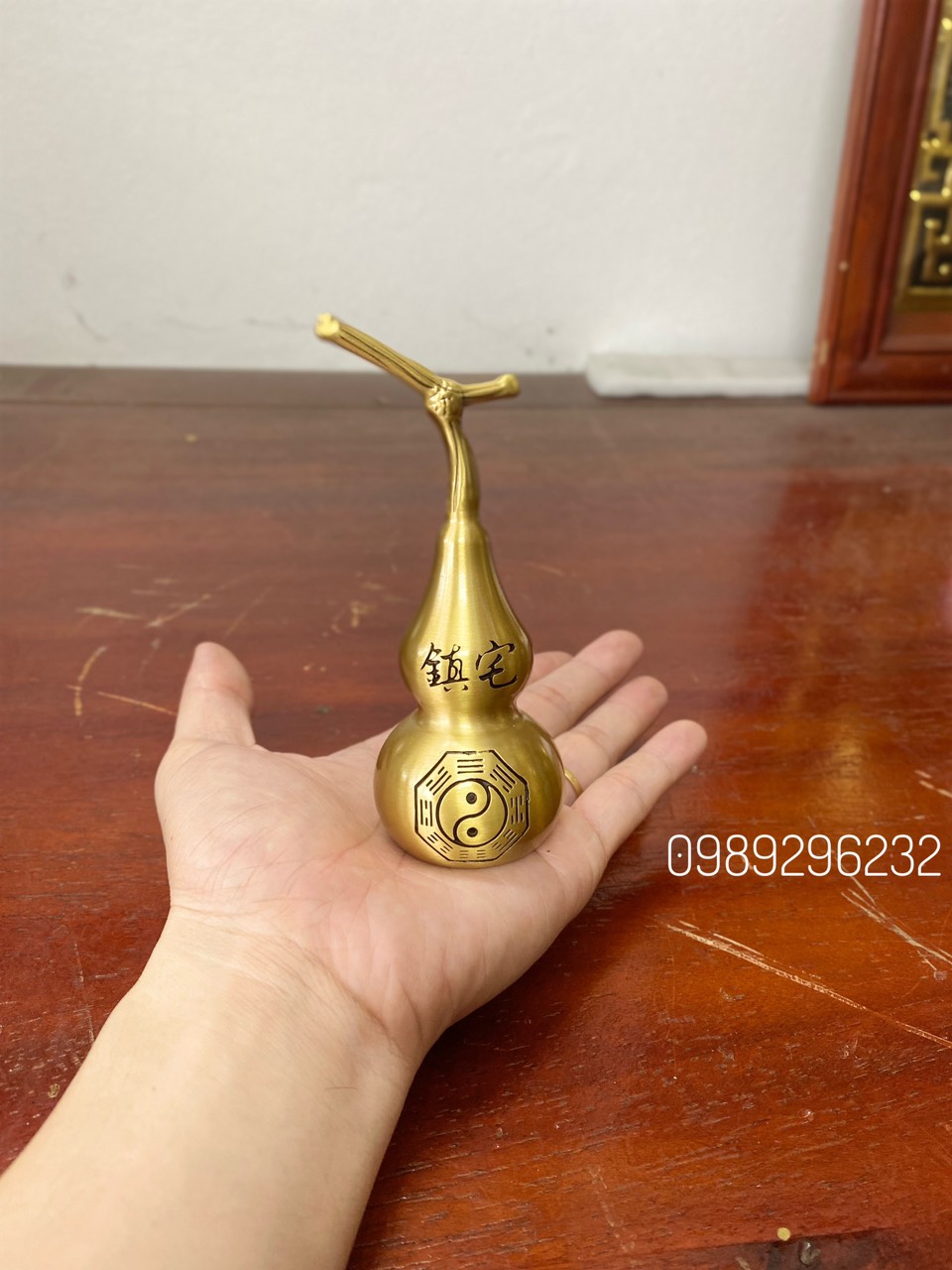 Hồ lô Tài Phúc bằng đồng cỡ nhỏ cao 13cm