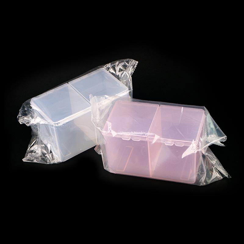 Hộp Đựng Giấy Lau Gel 2 Ngăn Bằng Nhựa Trong, Phụ Kiện Làm Nail Tiện Lợi 7.5x12x6.5cm, Thiết Kế Thông Minh Cho Tiệm Nail Gọn Gàng Chống Bụi