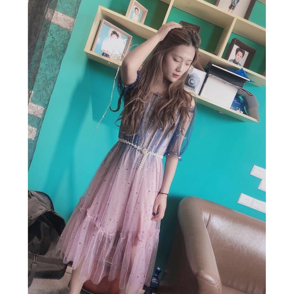 ️Đầm,Váy Ngàn Sao Ombre + Belt Ngọc