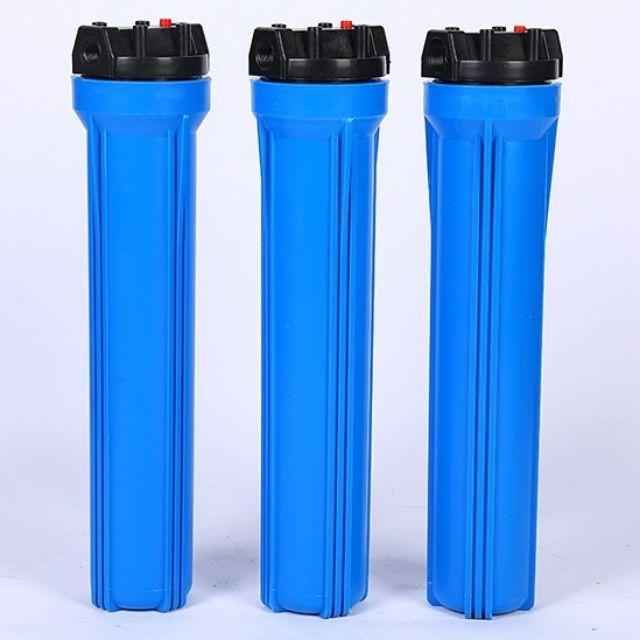 Bộ đầy đủ 3 cốc lọc 20inch kèm 3 lõi 1-2-3 và 2 co nối 21
